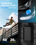 ACS08625 - Galaxy S24 FE Case Tough Armor (MagFit) in Black showing the protection you can trust. Air Cushion Technology. 48