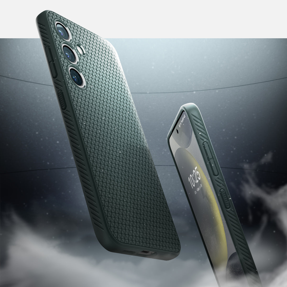 ACS07328 - Galaxy S24 Plus Case Liquid Air in Abyss Green showing front and back.