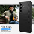 ACS07327 - Galaxy S24 Plus Case Liquid Air in Matte Black fluid design. sleek and modern silhouette for everyday protection.