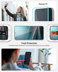 AGL09410 - Galaxy S25 Edge GLAS.tR EZ Fit Pro showing the precise fit. Touch Protection, trusted screen protection to prevent blemishes on your device