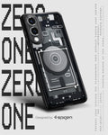ACS09415 - Galaxy S25 Edge Case Ultra Hybrid Zero One in Zero One Black showing the back, partial side and bottom