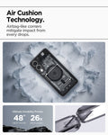 ACS09415 - Galaxy S25 Edge Case Ultra Hybrid Zero One in Zero One Black showing the air cushion technology. Airbag-like corners mitigate impact from every drops. Ultimate Durability Proven. 48