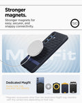 ACS09064 - Galaxy S25 Case Parallax (MagFit) in Navy Violet showing the stronger magnets for easy, securer, and snappy connectivity. Dedicated Magfit made for galaxy S25 series. *Magnetic accessories other than the dedicated Magfit may interfere with the camera lens depending on their size