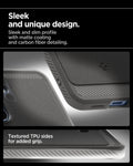 ACS08999 - Galaxy S25 Case Rugged Armor (MagFit) in Marble Gray sleek and unique design. sleek and slim profile with matte coating and carbon fiber detailing. textured tpu sides for added grip.