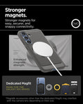 ACS08999 - Galaxy S25 Case Rugged Armor (MagFit) in Marble Gray stronger magnets. Stronger magnets for easy, securer, and snappy connectivity. Dedicated magfit. Made for the galaxy s25 series.
