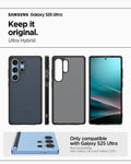 ACS08962 - Galaxy S25 Ultra Case Ultra Hybrid in Frost Black showing the compatibility. Only compatible with Galaxy S25 Ultra and Not compatible with Galaxy S25 and Galaxy S25+