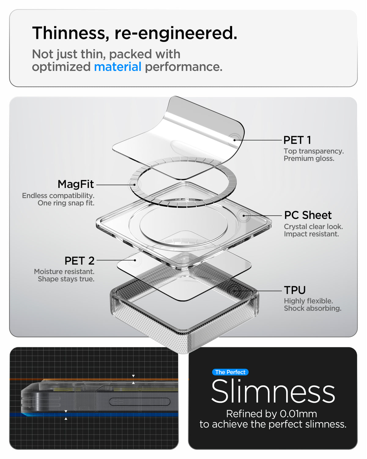 ACS10968 - Galaxy S26 Plus Case Ultra Hybrid Neo One (Mag Fit) showing thinness re engineered. no just thin packed with optimized material performance