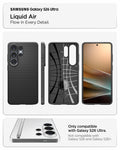 ACS11023 - Galaxy S26 Ultra Liquid Air in Matte Black showing flow in every detail about liquid air