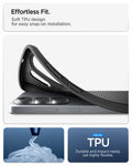 ACS11023 - Galaxy S26 Ultra Liquid Air in Matte Black showing effortless fit. soft TPU design for easy snap on installation