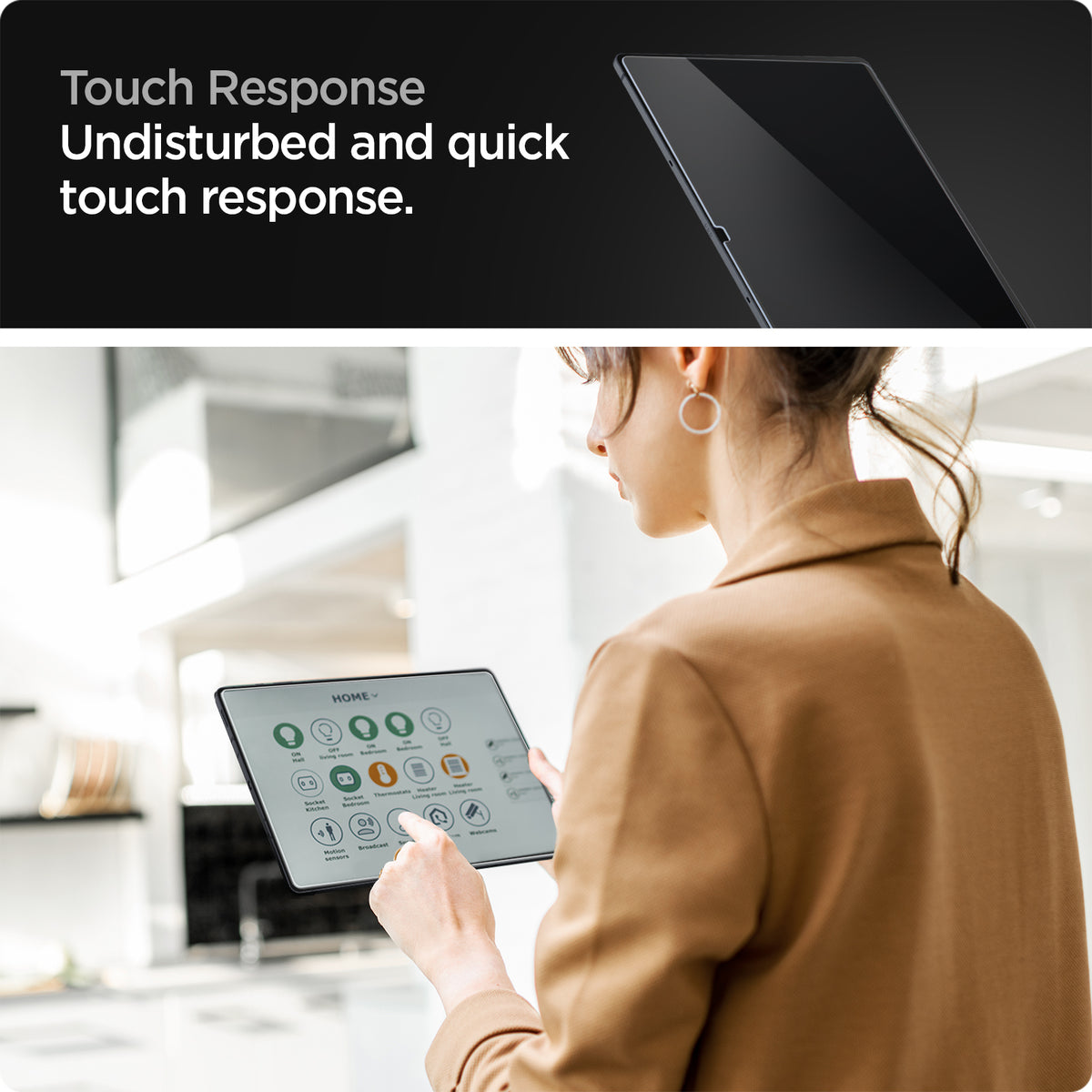 AGL04226 - Galaxy Tab S8 Ultra Screen Protector EZ Fit GLAS.tR touch response. Undisturbed and quick touch response.