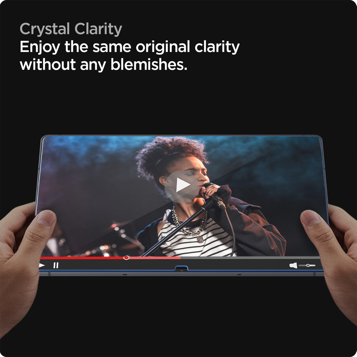 AGL04226 - Galaxy Tab S8 Ultra Screen Protector EZ Fit GLAS.tR crystal clarity. Enjoy the same original clarity without any blemishes.