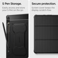 ACS06539 - Galaxy Tab S9+ Case Rugged Armor Pro in black S pen storage. Easily access and store your S pen on the go. Screen protection. Screen cover keeps the display scratch free.