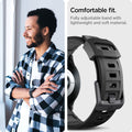 AMP04031 - Galaxy Watch Band (20mm) Rugged Armor in matte black comfortable fit. fully adjustable band with lightweight and soft material. 