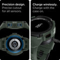 ACS04326 - Galaxy Watch 4 Classic (46mm) Case Rugged Armor Pro in military green  charge wirelessly. Charge on with the case on. Precision design. Precise cutout for all sensors.