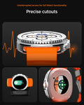 AMP10152 - Galaxy Watch 9 Series WBS2 in orange showing uninterrupted access for full watch fuctionality. precise cutouts