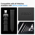 AMP06956 - Galaxy Watch Band Enzo (20mm) in black compatible with all watches available with 20mm width band.