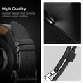 AMP06956 - Galaxy Watch Band Enzo (20mm) in black high quality. leather design that covered without edge coating.