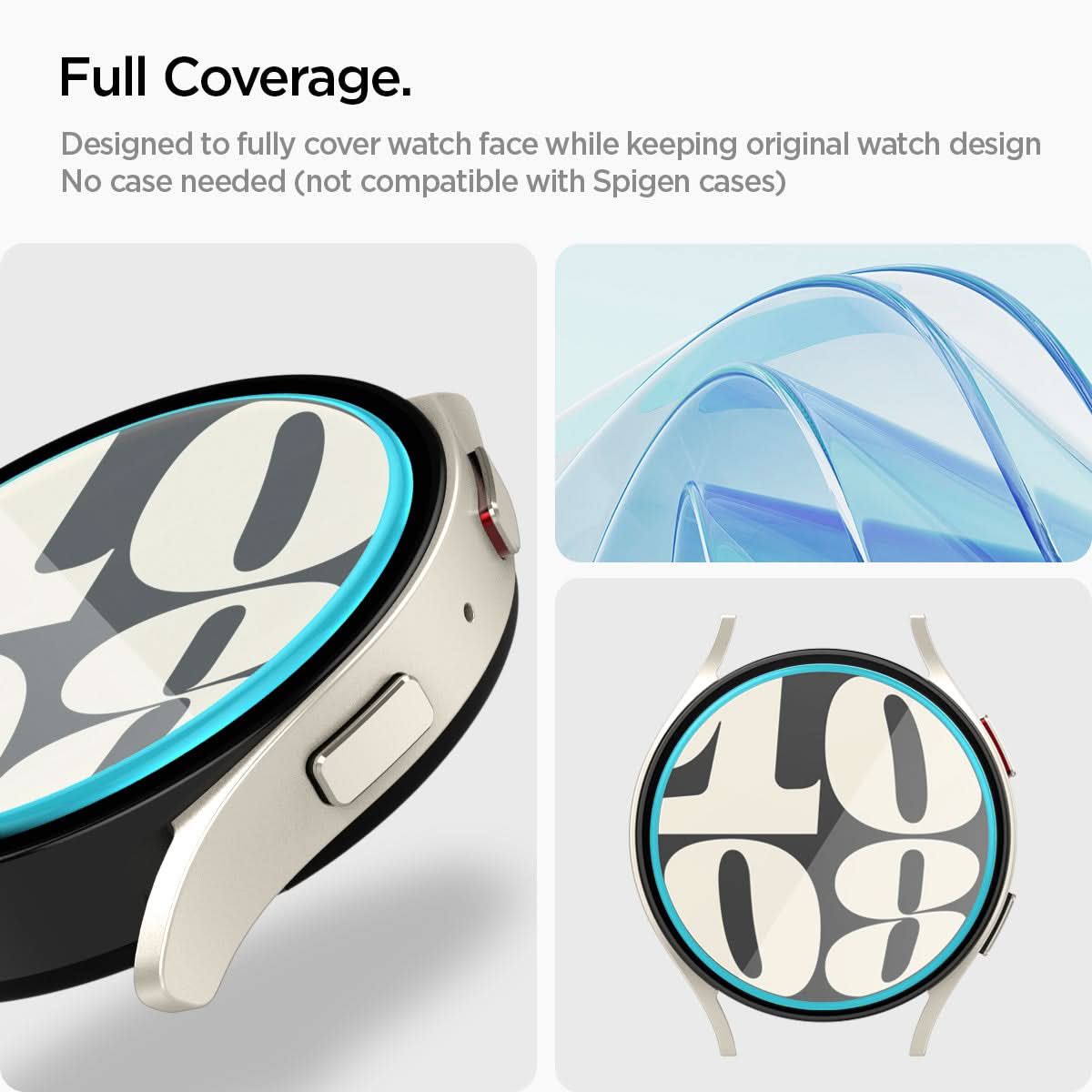 AGL06522 - Galaxy Watch 6 (40mm) Screen Protector EZ FIT GLAS.tR  full coverage. Designed to fully cover watch face while keeping original watch design no case needed (not compatible with spigen cases)