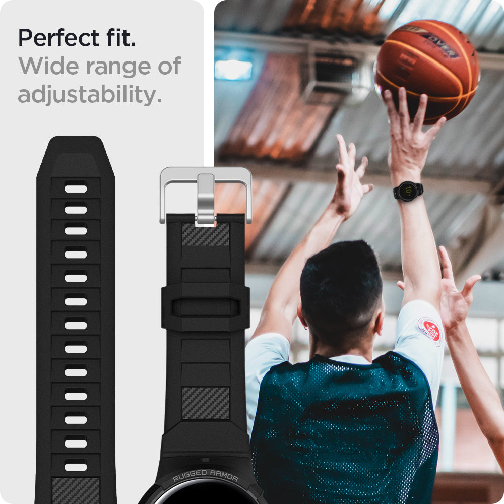 ACS02066 - Galaxy Watch Active 2 (44mm) Case Rugged Armor Pro in black perfect fit. wide range of adjustability.