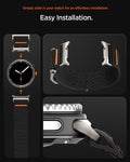 AMP10116 - Galaxy Watch 9 Series DuraPro Flex band in black showing the easy installation instructions