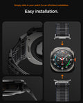 AMP10146 - Galaxy Watch Ultra WBF0 in black showing simply slide in your watch for an effortless installation.