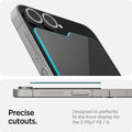 AGL07972 - Galaxy Z Flip 7 FE GLAS.tR EZ Fit showing the precise cutouts. Designed to perfectly fit the front display for the Z Flip FE