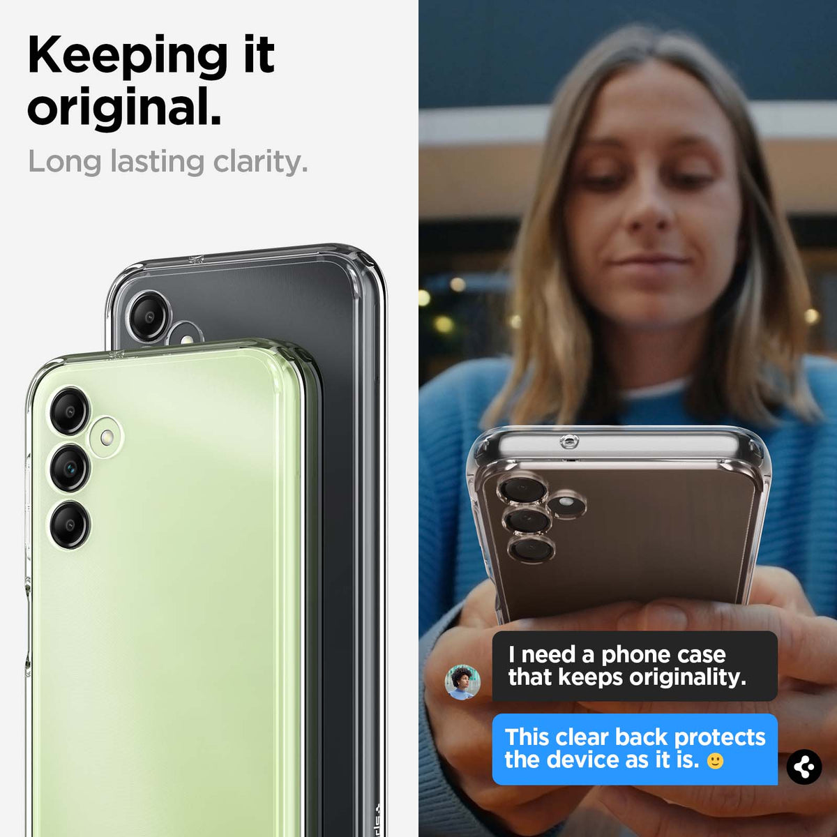 ACS05846 - Galaxy A14 5G (NA) Case Ultra Hybrid in Crystal Clear  keeping it original. Long lasting clarity.