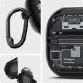 ACS08331 - Galaxy Buds 3 Pro Ultra Hybrid Zero One showing carabiner and side with top open.