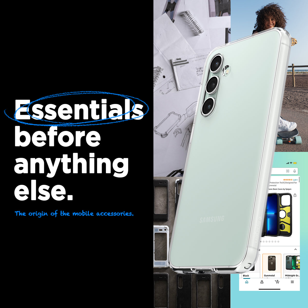 ACS06369 - Galaxy S23 FE Case Liquid Crystal in crystal clear essentials before anything else. the origin of the mobile accessories.