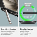 ACS07303 - Galaxy S24 Ultra Case Tough Armor (MagFit) in Black showing the precision design. Precisely designed to fit seamlessly and utilize all functionalities. Simply Charge. Wireless, PowerShare, and USB-C all check