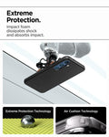 ACS08993 - Galaxy S25 Case Thin Fit (MagFit) in Black showing the extreme protection. Impact foam dissipates shock and absorbs impact. Extreme Protection  Technology. Air Cushion Technology