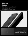 ACS08946 - Galaxy S25 Ultra Case Thin Fit (MagFit) in Black showing the  minimal design. Matte silicone for a soft touch and perfect grip, blending comfort with style. A soft touch that elevates your daily life