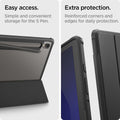 ACS07077 - Galaxy Tab S9 Case Ultra Hybrid Pro in black easy access. simple and convenient storage for the S pen . Extra protection. Reinforced corners and edges for daily protection.