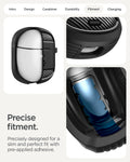 ACS09480 - Pixel Buds 2a Case Rugged Armor in black showing the precise fitment. Precisely designed for a slim and perfect fit with pre-applied adhesive