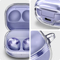 ASD02097 - Galaxy Buds 2 Pro / 2 / Pro / Live Case Ultra Hybrid in crystal clear showing case with top open and side part of the case.