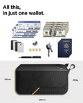 AFA07574 - Klasden Passport Organizer KD500 in Black showing all this, in just one wallet, size 130mm x 230mm - 265g