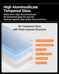 AGL11323- iPhone 17 Series - Glas.tR AlignMaster S showing high aluminosilicate tempered glass. made from high aluminosilicate 9H tempered glass for top tier defense against daily drops and scratches.