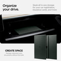 ACP08883 - Registration Card Holder | IC100 in Military Green showing how to organize your drive, sleek-all n-one storage for your car registration, insurance cards, and more, create space, manage important auto documents without the bulk