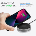ACS03519 - iPhone 13 Case Liquid Air in black showing charge on without the hassle of removing the case every time