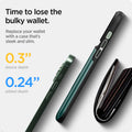 ACS04559 - iPhone 13 Pro Max Case Slim Armor CS in midnight green showing time to lose the bulky wallet. Replace your wallet with a case that's sleek and slim.