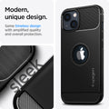 ACS03518 - iPhone 13 Case Rugged Armor in black showing the modern, unique design. Same timeless design with amplified quality and overall protection