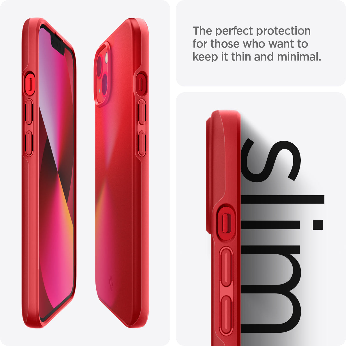 ACS03511 - iPhone 13 Case Thin Fit in red showing the perfect protection for those who want to keep it thin and minimal