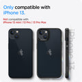ACS03523 - iPhone 13 Case Ultra Hybrid in matte black showing the compatibility only with iPhone 13. Not compatible with iPhone 13 mini | 13 Pro | 13 Pro Max