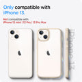 ACS03526 - iPhone 13 Case Ultra Hybrid in sand beige showing the compatibility only with iPhone 13. Not compatible with iPhone 13 mini | 13 Pro | 13 Pro Max