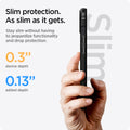 ACS03314 - iPhone 13 Mini Case Rugged Armor in matte black showing the slim protection. As slim as it gets. Stay slim without having to jeopardize functionality and drop protection. 0.3