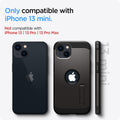 ACS03330 - iPhone 13 Mini Case Tough Armor in gunmetal showing the compatibility only with iPhone 13 mini. Not compatible with iPhone 13 | 13 Pro | 13 Pro Max