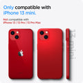 ACS03306 - iPhone 13 Mini Case Thin Fit in red showing the compatibility only with iPhone 13 mini. Not compatible with iPhone 13 | 13 Pro | 13 Pro Max