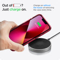 ACS03319 - iPhone 13 Mini Case Ultra Hybrid in red crystal showing the charging on without the hassle of removing the case every time