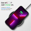 ACS03674 - iPhone 13 Pro Max Case Thin Fit in black showing charging on without the hassle of removing the case every time