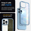 ACS04131 - iPhone 13 Pro Max Case Ultra Hybrid in sierra blue showing the two material hybrid design that protects and preserves the device's originality. Anti-yellowing with blue resin coating